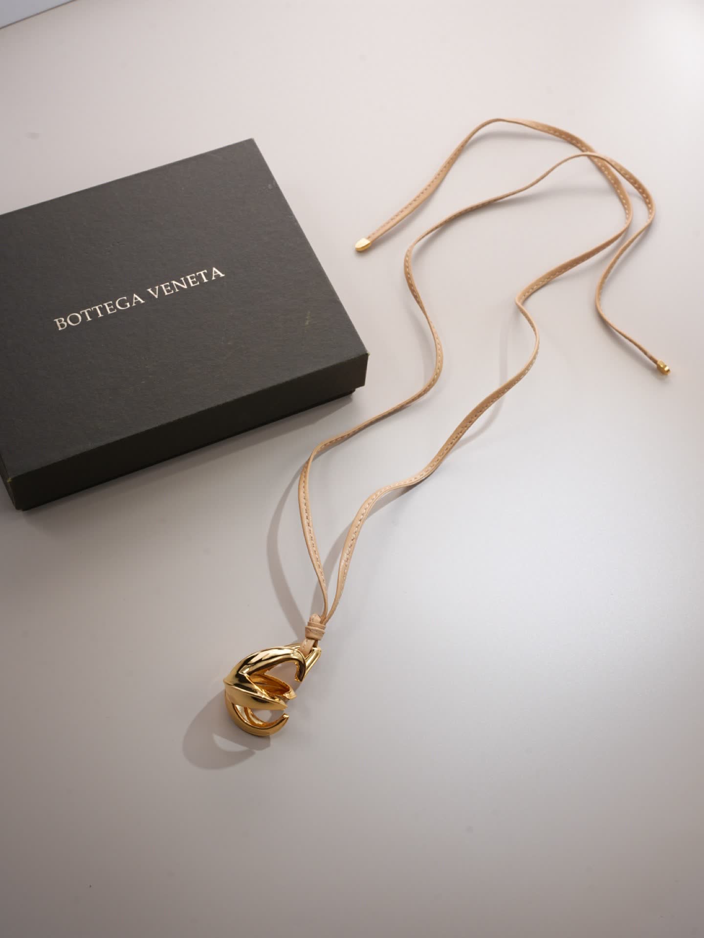 Bottega Veneta Leather & Gold Star Charm Necklace